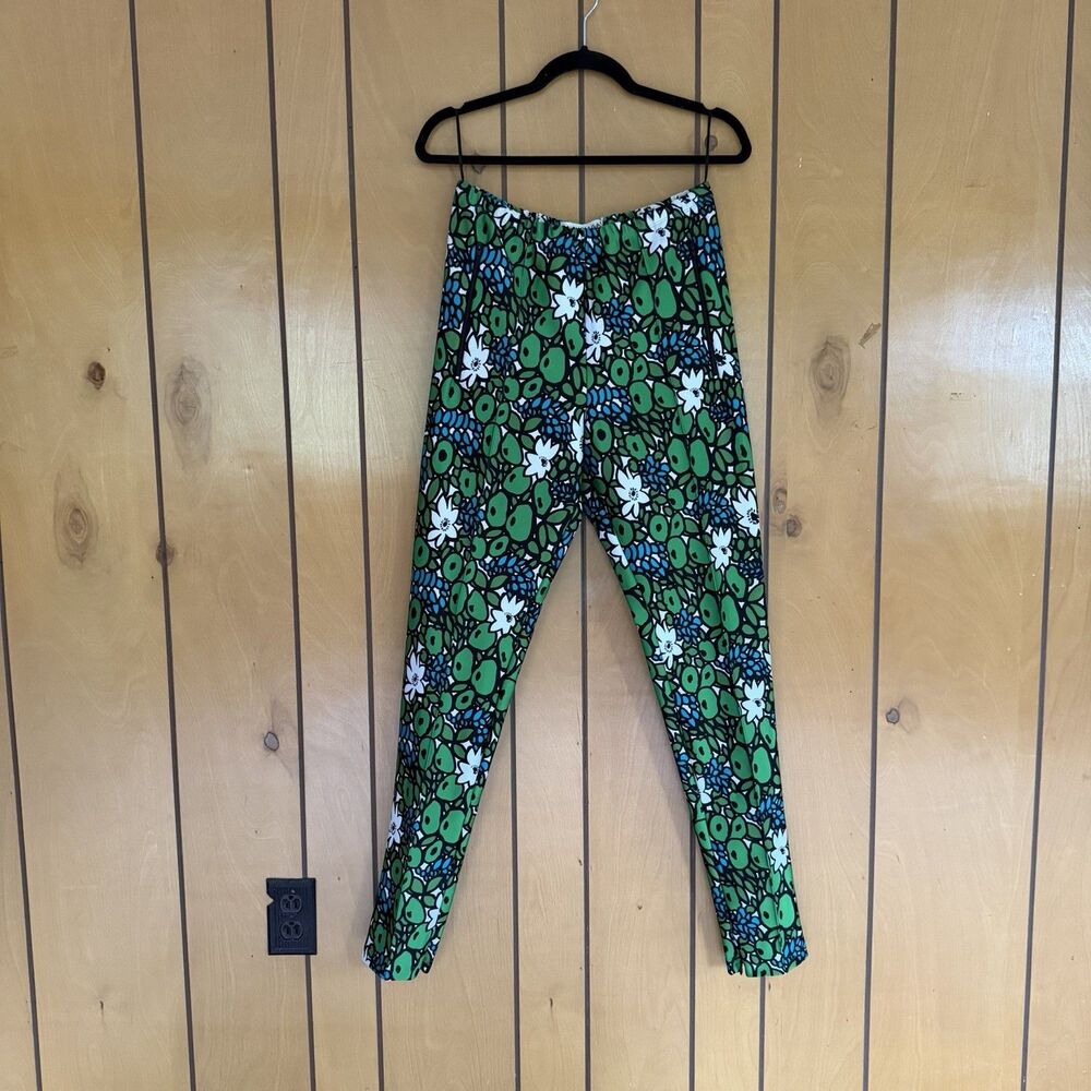 Balenciaga Paris Spring 2017 Floral Print Legging Dress Pant Green Blue XL $1090